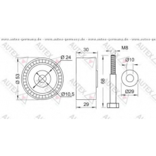 652127 AUTEX Паразитный / ведущий ролик, зубчатый ремень
