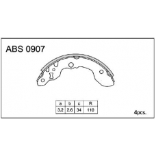 ABS0907 Allied Nippon Колодки барабанные