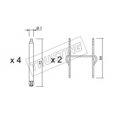 KIT.073 TRUSTING Комплектующие, колодки дискового тормоза