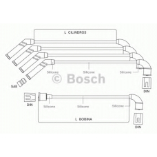 F 000 99C 116 BOSCH Комплект проводов зажигания