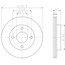 8DD 355 102-221 HELLA PAGID Тормозной диск