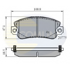 CBP4129 COMLINE Комплект тормозных колодок, дисковый тормоз