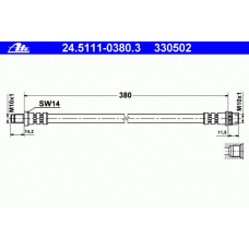 24.5111-0380.3 ATE Тормозной шланг