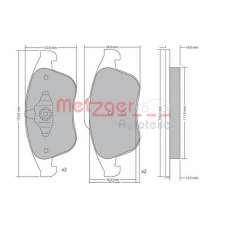 1170672 METZGER Комплект тормозных колодок, дисковый тормоз