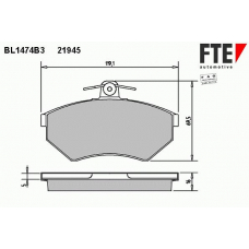 BL1474B3 FTE Комплект тормозных колодок, дисковый тормоз