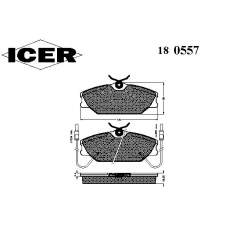 180557 ICER Комплект тормозных колодок, дисковый тормоз