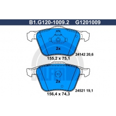B1.G120-1009.2 GALFER Комплект тормозных колодок, дисковый тормоз