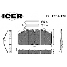 151253-120 ICER Комплект тормозных колодок, дисковый тормоз