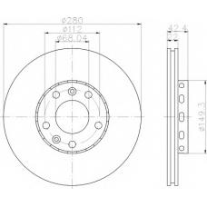 8DD 355 113-321 HELLA Тормозной диск