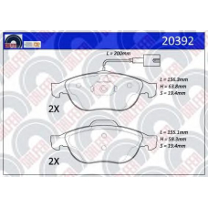 20392 GALFER Комплект тормозных колодок, дисковый тормоз