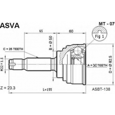 MT-07 ASVA Шарнирный комплект, приводной вал