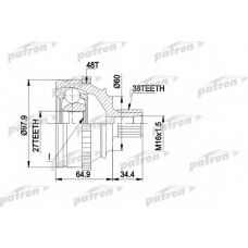 PCV1229 PATRON Шарнирный комплект, приводной вал