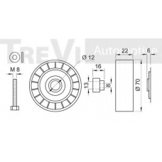 SK008985P/5 SK Натяжной ролик, поликлиновой  ремень