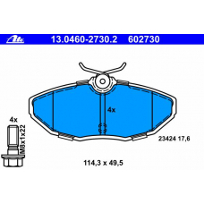13.0460-2730.2 ATE Комплект тормозных колодок, дисковый тормоз