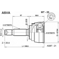 MT-23 ASVA Шарнирный комплект, приводной вал