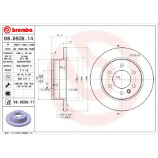 08.9509.14 BREMBO Тормозной диск