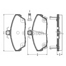 0 986 TB2 190 BOSCH Комплект тормозных колодок, дисковый тормоз