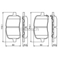 0 986 494 306 BOSCH Комплект тормозных колодок, дисковый тормоз