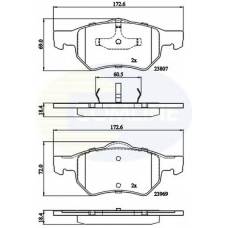 CBP02222 COMLINE Комплект тормозных колодок, дисковый тормоз