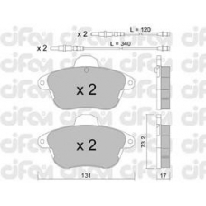 822-184-1 CIFAM Комплект тормозных колодок, дисковый тормоз