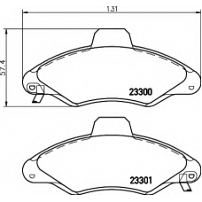 8DB 355 019-291 HELLA Комплект тормозных колодок, дисковый тормоз