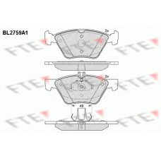 BL2759A1 FTE Комплект тормозных колодок, дисковый тормоз