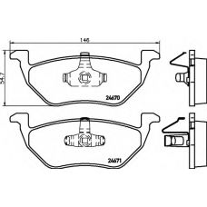 8DB 355 014-951 HELLA Комплект тормозных колодок, дисковый тормоз