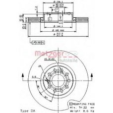 24966 METZGER Тормозной диск