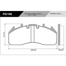 PD/196-K19_HD PRO FRAS-LE Комплект тормозных колодок, дисковый тормоз