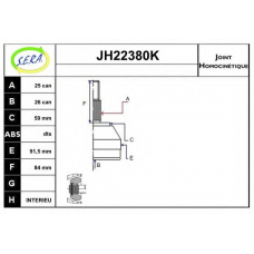 JH22380K SERA Шарнирный комплект, приводной вал