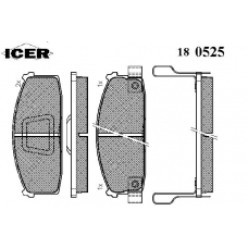 180525 ICER Комплект тормозных колодок, дисковый тормоз