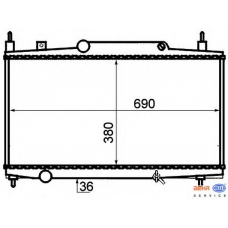 8MK 376 717-581 HELLA Радиатор, охлаждение двигателя