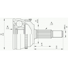 CVJ5441.10 OPEN PARTS Шарнирный комплект, приводной вал