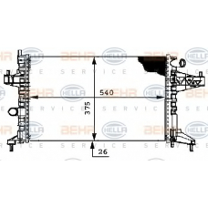 8MK 376 714-364 HELLA Радиатор, охлаждение двигателя