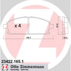 23422.165.1 ZIMMERMANN Комплект тормозных колодок, дисковый тормоз