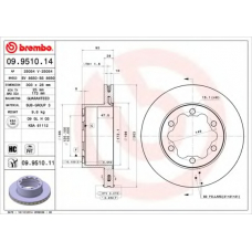 09.9510.14 BREMBO Тормозной диск