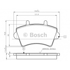 0 986 TB2 392 BOSCH Комплект тормозных колодок, дисковый тормоз