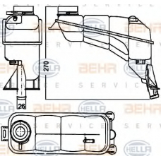 8MA 376 755-121 HELLA Компенсационный бак, охлаждающая жидкость