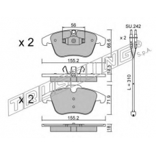 691.5W TRUSTING Комплект тормозных колодок, дисковый тормоз