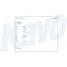 BR-8718 KAVO PARTS Тормозной диск