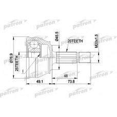 PCV1035 PATRON Шарнирный комплект, приводной вал