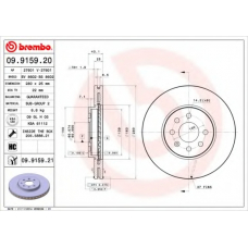 09.9159.20 BREMBO Тормозной диск