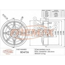 BD-4726 FREMAX Тормозной барабан