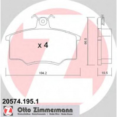 20574.195.1 ZIMMERMANN Комплект тормозных колодок, дисковый тормоз