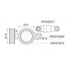 RPK011009 RPK Натяжитель ремня, клиновой зубча