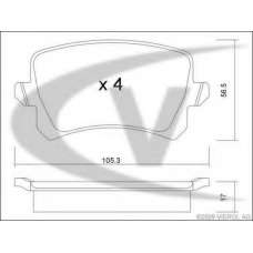 V10-8306 VEMO/VAICO Комплект тормозных колодок, дисковый тормоз