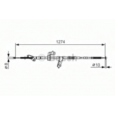 1 987 482 366 BOSCH Трос, стояночная тормозная система