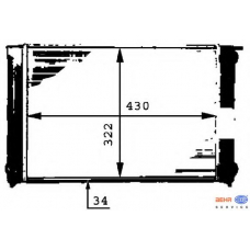 8MK 376 713-331 HELLA Радиатор, охлаждение двигателя