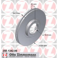 250.1342.00 ZIMMERMANN Тормозной диск