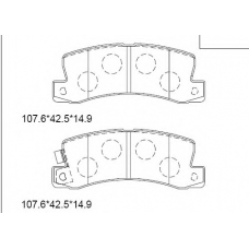 KD2732 ASIMCO Комплект тормозных колодок, дисковый тормоз